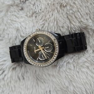 Fossil black watch with crystal detailing original box not included